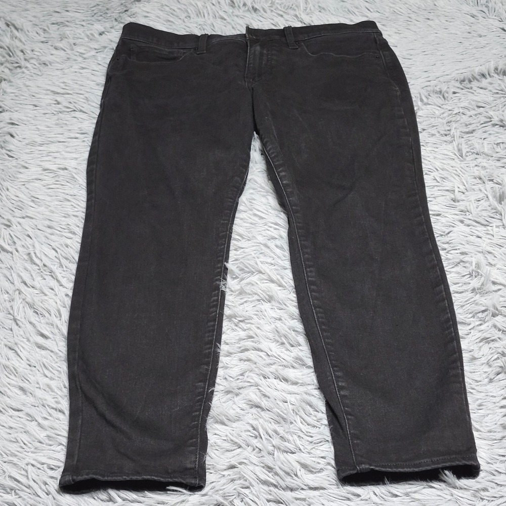 Lucky Brand Ava Mid Rise‎ Skinny Jeans Womens 12 31 12/31 Black Denim Cropped